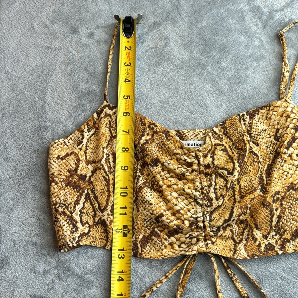 NWOT Reformation Ali Boa Crop Top Snake Print Size 2 - Picture 11 of 13